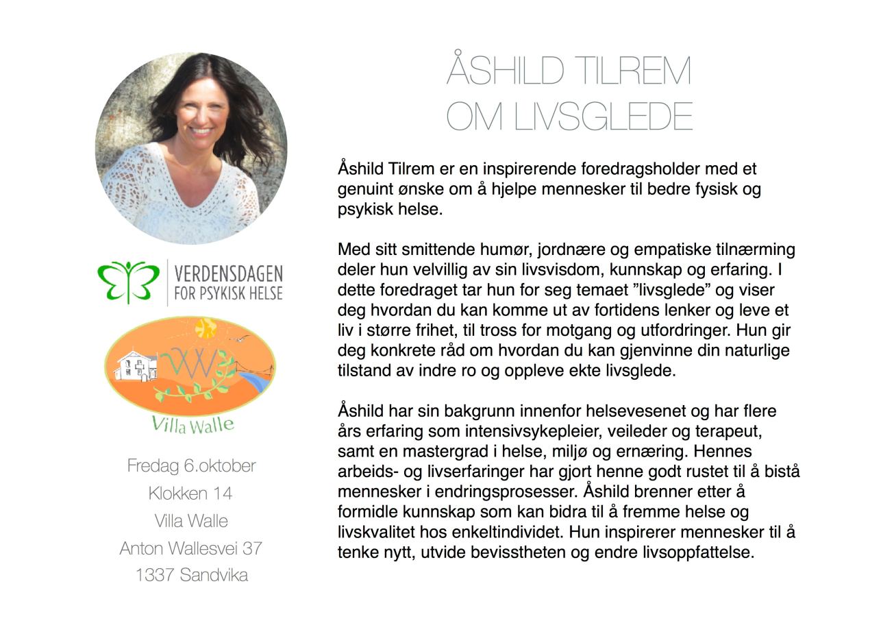 Plakat Om livsglede 6.10 2017